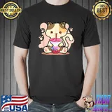 Cat Boba Cat And Boba Milk Tea Lover Tee Gift T-Shirt
