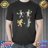 Cats Playing Pickleball Sport Lovers T-Shirt