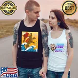 Catzilla Vintage Cat Art Japanese Sunset Cat Lovers T-Shirt Tank Top