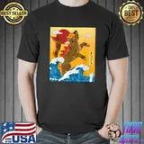 Catzilla Vintage Cat Art Japanese Sunset Cat Lovers T-Shirt