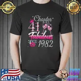 Chapter 41 Fabulous Since 1982 Wine Diamonds 41st Birthday Queen T-Shirt