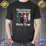 Christmas Holidays Girls Trip For Melanin Afro Black Women Santa Hat T-Shirt
