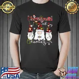 Christmas With My Gnomies Gnome Red Plaid Family Xmas T-Shirt