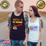 Coffee Is My Morning Wine Coffee And Wine Lovers Retro T-Shirt Tank Top