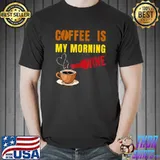 Coffee Is My Morning Wine Coffee And Wine Lovers Retro T-Shirt