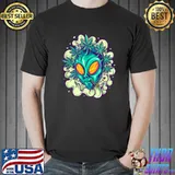 Colorful Alien Head Weed Cloud Smoke Cannabis T-Shirt