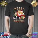 Cute Christmas Teddy Bear Santa Claus With Gifts T-Shirt