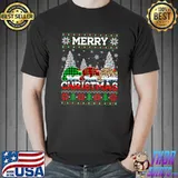 Cute Manatee Plaid And Leopard Snows Merry Christmas Santa Elf Ugly Xmas Sweater T-Shirt