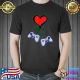 Cute Valentine's Day Matching Couple Video Gamer T-Shirt