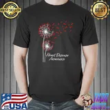 Dandelion Go Red Ribbon Heart Disease Awareness Month T-Shirt