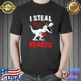 Dinosaur Valentines Day I Steal Hearts T-Shirt