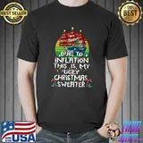 Due To Inflation This Is My Bidenflation Gas Prices Trump Ugly Xmas Tree Vintage T-Shirt