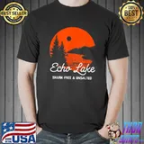 Echo Lake Shark-Free And Unsalted Vacation Sayings Trip Sunset T-Shirt