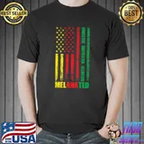 Educated Motivated Elevated Melanated American Flag For Teachers T-Shirt