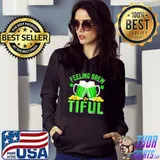 Feeling Brew Tiful Shamrock Beer Lover St Patrick's Day Pun T-Shirt Hoodie