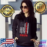 Flag of America Trump 2024 grunge texture s Hoodie