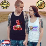 Gnome Valentines Day Cute Gnome Heart Leopard Sunflower T-Shirt Tank Top