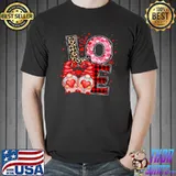 Gnomes Love Valentine's Day Gnome Love Leopard Red Plaid T-Shirt