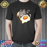 Gray Tabby Cat Sleep Bread And Egg T-Shirt