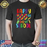 Happy 100th day of school teacher 100 days smarter rainbow T-Shirt