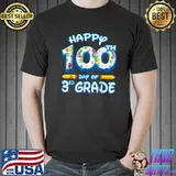 Happy 100th Days Of 3rd Grade Pencils Balloons 100 Days Of School 3rd Third Grade Teachers T-Shirt