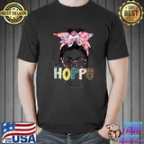 Happy Easter Day 2023 One Hoppy Mama Leopard Easter Messy Bun T-Shirt