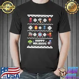 Happy holidays christmas ugly pattern Marvel chibI classic shirt