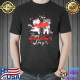 Happy Meowentine's Day Hearts Design Cat Valentine Gifts T-Shirt