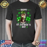 Happy St Catrick's Day Cat St Patricks Day Shamrocks T-Shirt