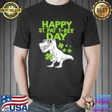 Happy St. Pat-trex Day St. Patricks Day Shamrocks T-Shirt