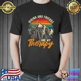 Hiking And Friends Are My Therapy Vintage Mountain Hike Wander T-Shirt