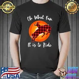 Horse Oh What Fun It Is To Ride Christmas Xmas Cownboy Sunset Retro T-Shirt