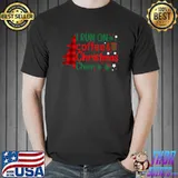 Humor I Run On Coffee And Christmas Cheer Red Plaid T-Shirt