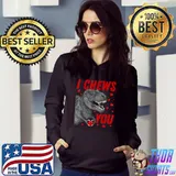 I Chews You Hearts Red Trex Dino Valentines Day Toddler T-Shirt Hoodie