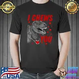 I Chews You Hearts Red Trex Dino Valentines Day Toddler T-Shirt
