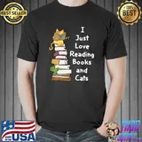 I Just Love Reading Books And Cats Family T-Shirt