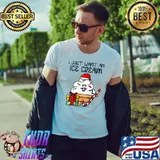 I just want an ice cream wear santa hat gift and candy christmas T-Shirt