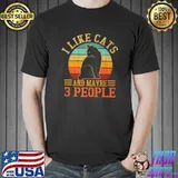 I Like Cats And Maybe 3 People Cat Lover, Cat Dad, Cat Mom Vintage T-Shirt