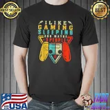 I Like Gaming Sleeping And Maybe 3 People Controller Vintage Gamer Gaming T-Shirt