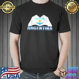 I Love Argentina Hand Heart Argentine Flag Champions T-Shirt