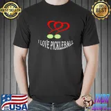 I love pickleball twin heart design T-Shirt