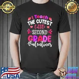 I Teach The Cutest Second Grade Valentines Day Heart Teacher T-Shirt
