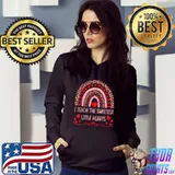 I Teach The Sweetest Hearts Rainbow Valentines Day Teacher T-Shirt Hoodie