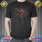 Ice Skating Sport Santa Holiday Plaid Lights Christmas T-Shirt