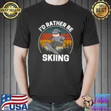 I'd rather be skiing ski tee vintage sunset T-Shirt