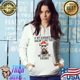 If My Schnauzer Doesn't Like You We Can't Be Friends Dog Santa Hat Lights Christmas T-Shirt Hoodie