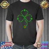Irish Nurse St Patricks Day Shirt Stethoscope Heartbeat T-Shirt