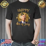 Joe Biden Happy 4th Of July New Years Eve Biden 2023 Fireworks T-Shirt