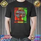 Juneteenth Is My Independence Day Black Melanin Queen Sunglasses Usa Flag Election T-Shirt