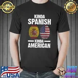 Kinda Spanish Kinda American Spanish Dna Finger Usa Spanish Flag T-Shirt